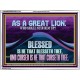 AS A GREAT LION WHO SHALL STIR HIM UP  Scriptural Portrait Glass Acrylic Frame  GWAMBASSADOR11743  