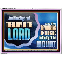 THE SIGHT OF THE GLORY OF THE LORD IS LIKE A DEVOURING FIRE ON THE TOP OF THE MOUNT  Righteous Living Christian Picture  GWAMBASSADOR11748  "48x32"