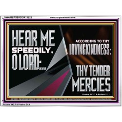 HEAR ME SPEEDILY O LORD ACCORDING TO THY LOVINGKINDNESS  Ultimate Inspirational Wall Art Acrylic Frame  GWAMBASSADOR11922  "48x32"