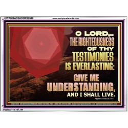 THE RIGHTEOUSNESS OF THY TESTIMONIES IS EVERLASTING O LORD  Religious Wall Art   GWAMBASSADOR12048  "48x32"