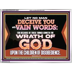 LET NO MAN DECEIVE YOU WITH VAIN WORDS  Scripture Art Work Acrylic Frame  GWAMBASSADOR12057  "48x32"
