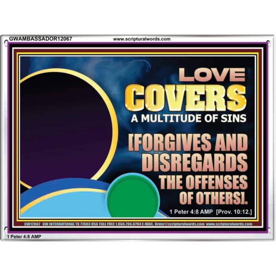 FORGIVES AND DISREGARDS THE OFFENSES OF OTHERS  Religious Wall Art Acrylic Frame  GWAMBASSADOR12067  