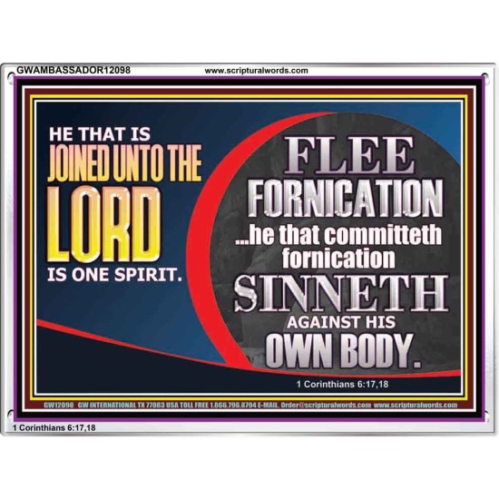 HE THAT IS JOINED UNTO THE LORD IS ONE SPIRIT FLEE FORNICATION  Scriptural Décor  GWAMBASSADOR12098  