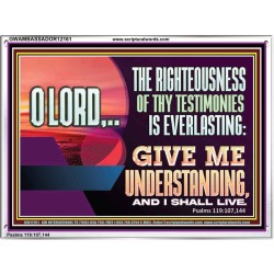 THE RIGHTEOUSNESS OF THY TESTIMONIES IS EVERLASTING O LORD  Bible Verses Acrylic Frame Art  GWAMBASSADOR12161  "48x32"