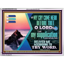LET MY CRY COME NEAR BEFORE THEE O LORD  Inspirational Bible Verse Acrylic Frame  GWAMBASSADOR12165  "48x32"