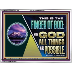 THIS IS THE FINGER OF GOD WITH GOD ALL THINGS ARE POSSIBLE  Bible Verse Wall Art  GWAMBASSADOR12168  "48x32"