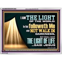 HE THAT FOLLOWETH ME SHALL NOT WALK IN DARKNESS  Modern Christian Wall Décor  GWAMBASSADOR12956  "48x32"