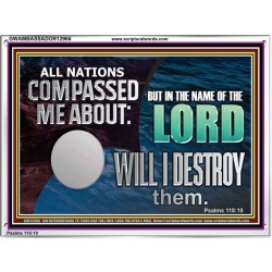 IN THE NAME OF THE LORD WILL I DESTROY THEM  Biblical Paintings Acrylic Frame  GWAMBASSADOR12966  "48x32"
