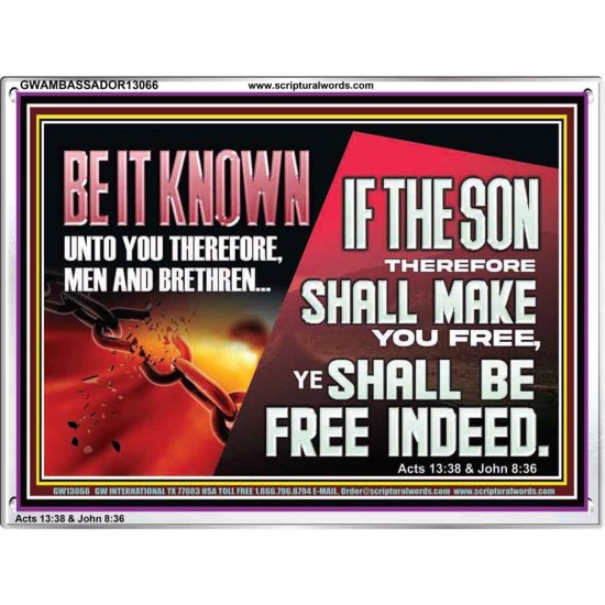 IF THE SON THEREFORE SHALL MAKE YOU FREE  Ultimate Inspirational Wall Art Acrylic Frame  GWAMBASSADOR13066  