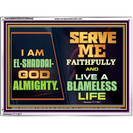 EL SHADDAI GOD ALMIGHTY  Unique Scriptural Acrylic Frame  GWAMBASSADOR9540  