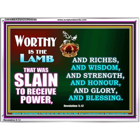 THE LAMB OF GOD THAT WAS SLAIN OUR LORD JESUS CHRIST  Children Room Acrylic Frame  GWAMBASSADOR9554b  