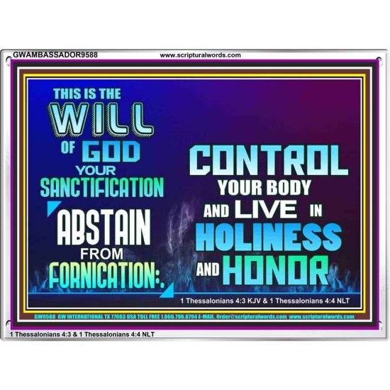 THE WILL OF GOD SANCTIFICATION HOLINESS AND RIGHTEOUSNESS  Church Acrylic Frame  GWAMBASSADOR9588  