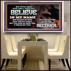 IN MY NAME SHALL THEY CAST OUT DEVILS  Christian Quotes Acrylic Frame  GWAMBASSADOR10460  "48x32"