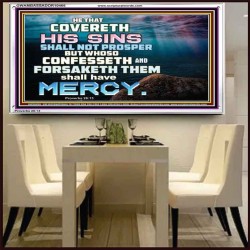 HE THAT COVERETH HIS SIN SHALL NOT PROSPER  Contemporary Christian Wall Art  GWAMBASSADOR10466  "48x32"