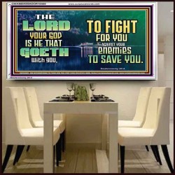 THE LORD IS WITH YOU TO SAVE YOU  Christian Wall Décor  GWAMBASSADOR10489  "48x32"