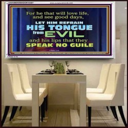 KEEP YOUR TONGUES FROM ALL EVIL  Bible Scriptures on Love Acrylic Frame  GWAMBASSADOR10497  "48x32"
