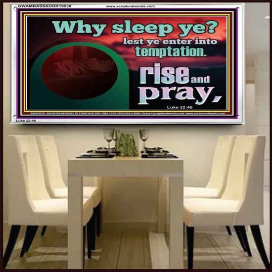 WHY SLEEP YE RISE AND PRAY  Unique Scriptural Acrylic Frame  GWAMBASSADOR10530  