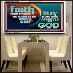 FAITH COMES BY HEARING THE WORD OF CHRIST  Christian Quote Acrylic Frame  GWAMBASSADOR10558  "48x32"