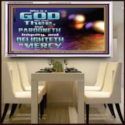 JEHOVAH OUR GOD WHO PARDONETH INIQUITIES AND DELIGHTETH IN MERCIES  Scriptural Décor  GWAMBASSADOR10578  "48x32"