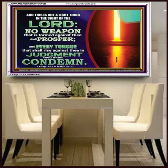 CONDEMN EVERY TONGUE THAT RISES AGAINST YOU IN JUDGEMENT  Custom Inspiration Scriptural Art Acrylic Frame  GWAMBASSADOR10616B  