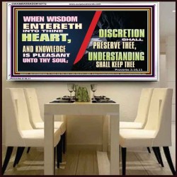 KNOWLEDGE IS PLEASANT UNTO THY SOUL UNDERSTANDING SHALL KEEP THEE  Bible Verse Acrylic Frame  GWAMBASSADOR10772  "48x32"