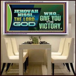 JEHOVAHNISSI THE LORD GOD WHO GIVE YOU THE VICTORY  Bible Verses Wall Art  GWAMBASSADOR10774  "48x32"
