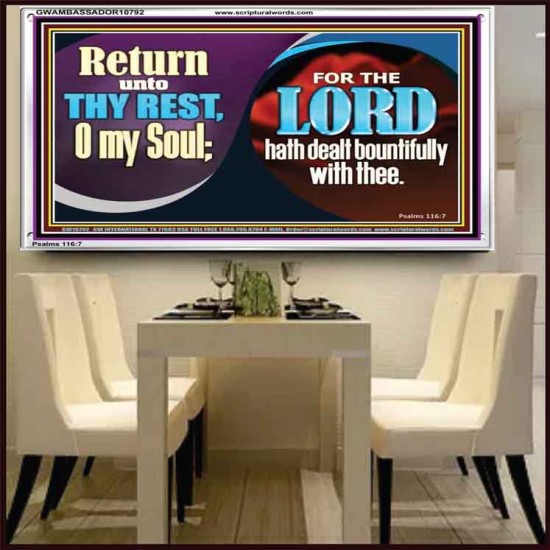 THE LORD HATH DEALT BOUNTIFULLY WITH THEE  Contemporary Christian Art Acrylic Frame  GWAMBASSADOR10792  