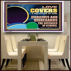 FORGIVES AND DISREGARDS THE OFFENSES OF OTHERS  Religious Wall Art Acrylic Frame  GWAMBASSADOR12067  "48x32"