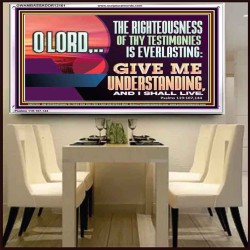 THE RIGHTEOUSNESS OF THY TESTIMONIES IS EVERLASTING O LORD  Bible Verses Acrylic Frame Art  GWAMBASSADOR12161  "48x32"