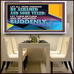LET ALL MINE ENEMIES BE ASHAMED AND SORE VEXED  Bible Verse for Home Acrylic Frame  GWAMBASSADOR12170  "48x32"