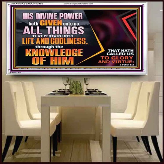 HIS DIVINE POWER HATH GIVEN UNTO US ALL THINGS  Eternal Power Acrylic Frame  GWAMBASSADOR12405  