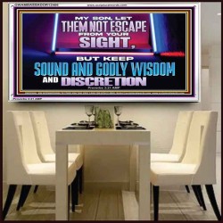 KEEP SOUND AND GODLY WISDOM AND DISCRETION  Church Acrylic Frame  GWAMBASSADOR12406  "48x32"