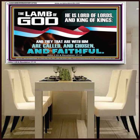 THE LAMB OF GOD LORD OF LORD AND KING OF KINGS  Scriptural Verse Acrylic Frame   GWAMBASSADOR12705  