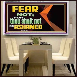 FEAR NOT FOR THOU SHALT NOT BE ASHAMED  Scriptural Acrylic Frame Signs  GWAMBASSADOR12710  "48x32"