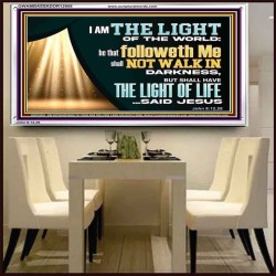 HE THAT FOLLOWETH ME SHALL NOT WALK IN DARKNESS  Modern Christian Wall Décor  GWAMBASSADOR12956  "48x32"