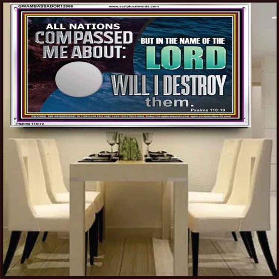 IN THE NAME OF THE LORD WILL I DESTROY THEM  Biblical Paintings Acrylic Frame  GWAMBASSADOR12966  