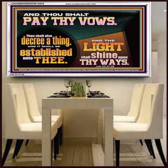 PAY THOU VOWS DECREE A THING AND IT SHALL BE ESTABLISHED UNTO THEE  Bible Verses Acrylic Frame  GWAMBASSADOR12978  