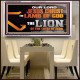 THE LION OF THE TRIBE OF JUDA CHRIST JESUS  Ultimate Inspirational Wall Art Acrylic Frame  GWAMBASSADOR12993  
