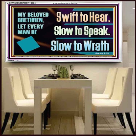 SWIFT TO HEAR SLOW TO SPEAK SLOW TO WRATH  Church Decor Acrylic Frame  GWAMBASSADOR13054  