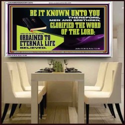 GLORIFIED THE WORD OF THE LORD  Righteous Living Christian Acrylic Frame  GWAMBASSADOR13070  "48x32"