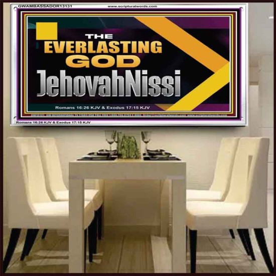 THE EVERLASTING GOD JEHOVAHNISSI  Contemporary Christian Art Acrylic Frame  GWAMBASSADOR13131  