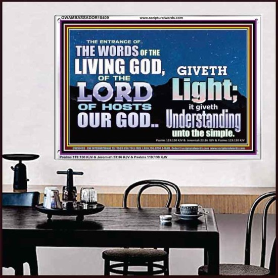 THE WORDS OF LIVING GOD GIVETH LIGHT  Unique Power Bible Acrylic Frame  GWAMBASSADOR10409  
