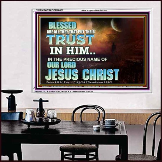 THE PRECIOUS NAME OF OUR LORD JESUS CHRIST  Bible Verse Art Prints  GWAMBASSADOR10432  