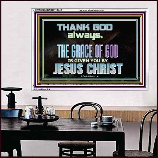 THANKING GOD ALWAYS OPENS GREATER DOOR  Scriptural Décor Acrylic Frame  GWAMBASSADOR10442  