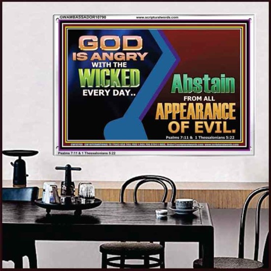 GOD IS ANGRY WITH THE WICKED EVERY DAY  Biblical Paintings Acrylic Frame  GWAMBASSADOR10790  