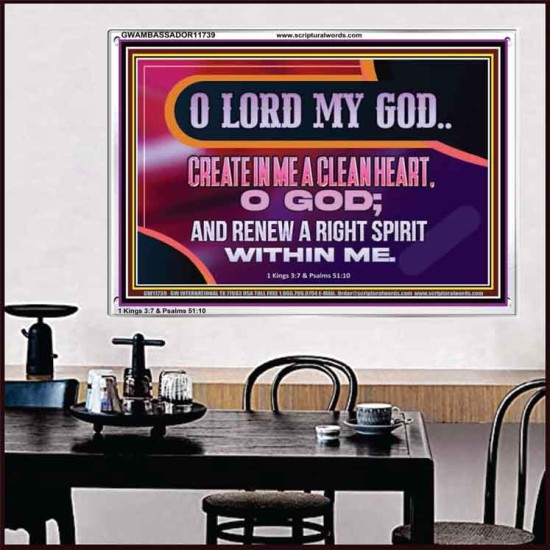 CREATE IN ME A CLEAN HEART O GOD  Bible Verses Acrylic Frame  GWAMBASSADOR11739  