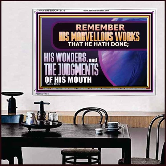 REMEMBER HIS MARVELLOUS WORKS THAT HE HATH DONE  Custom Modern Wall Art  GWAMBASSADOR12138  