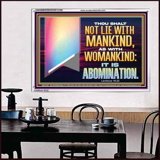 THOU SHALT NOT LIE WITH MANKIND AS WITH WOMANKIND IT IS ABOMINATION  Bible Verse for Home Acrylic Frame  GWAMBASSADOR12169  