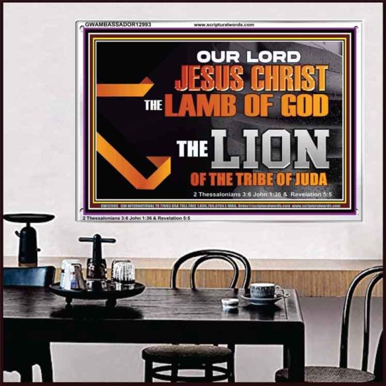 THE LION OF THE TRIBE OF JUDA CHRIST JESUS  Ultimate Inspirational Wall Art Acrylic Frame  GWAMBASSADOR12993  