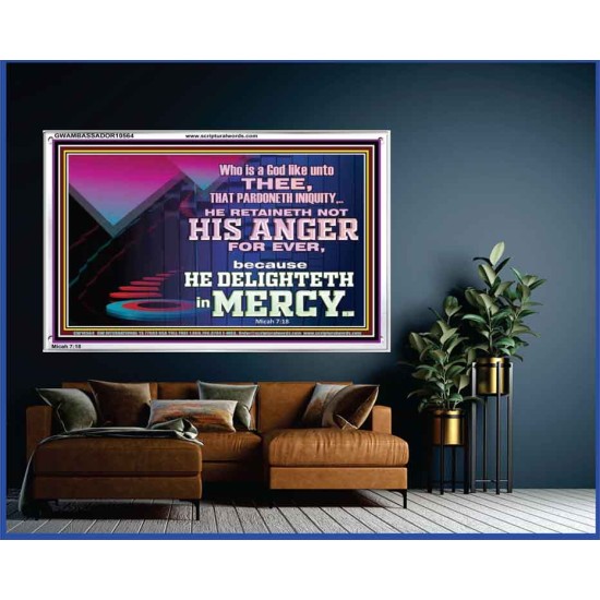 THE LORD DELIGHTETH IN MERCY  Contemporary Christian Wall Art Acrylic Frame  GWAMBASSADOR10564  